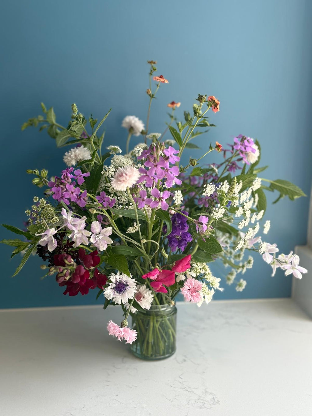 Botanica jam jar flower arrangement